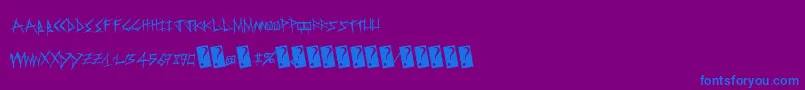 Sweetrevenge-Schriftart – Blaue Schriften auf violettem Hintergrund