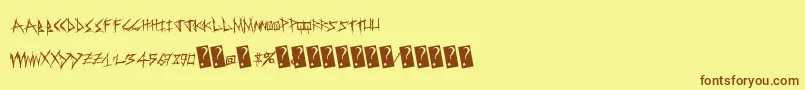 Sweetrevenge Font – Brown Fonts on Yellow Background
