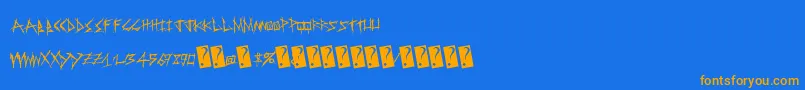 Sweetrevenge Font – Orange Fonts on Blue Background