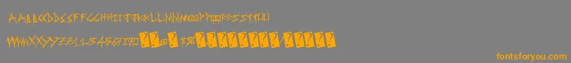 Weitere Informationen zur Sweetrevenge-Schriftart Sweetrevenge-Schriftart – Orangefarbene Schriften auf grauem Hintergrund