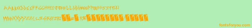 Sweetrevenge Font – Orange Fonts on Green Background