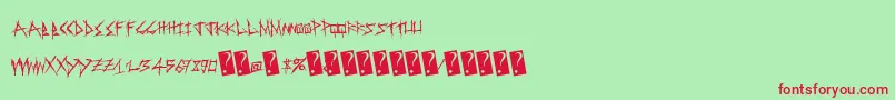 Sweetrevenge-Schriftart – Rote Schriften auf grünem Hintergrund