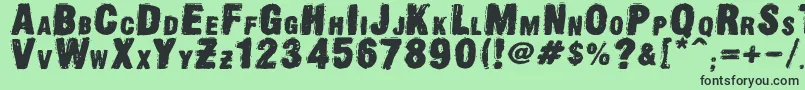 OldpressDsg Font – Black Fonts on Green Background