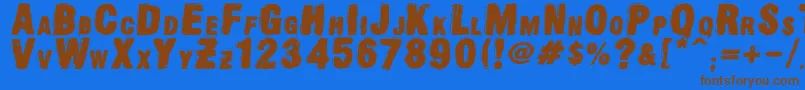 OldpressDsg Font – Brown Fonts on Blue Background