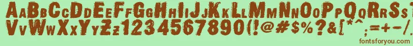 OldpressDsg Font – Brown Fonts on Green Background