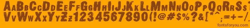 OldpressDsg Font – Brown Fonts on Orange Background
