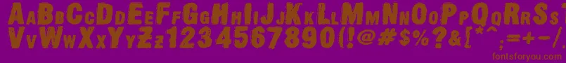 OldpressDsg Font – Brown Fonts on Purple Background