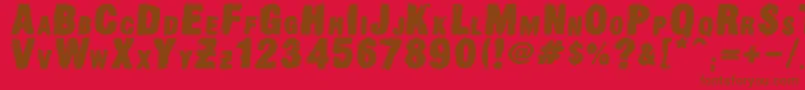 OldpressDsg-Schriftart – Braune Schriften auf rotem Hintergrund