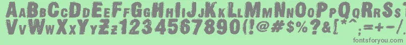 OldpressDsg Font – Gray Fonts on Green Background