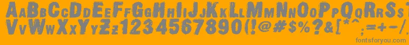 OldpressDsg Font – Gray Fonts on Orange Background