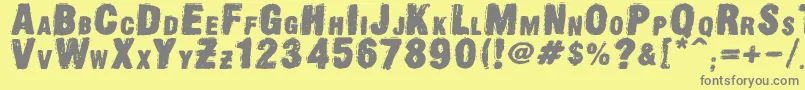 OldpressDsg Font – Gray Fonts on Yellow Background
