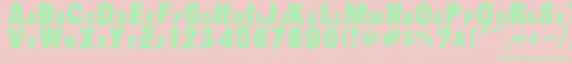 OldpressDsg Font – Green Fonts on Pink Background