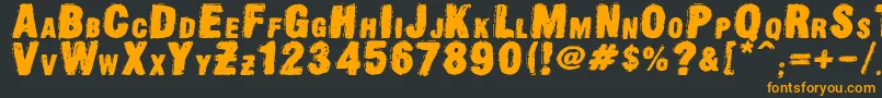 OldpressDsg Font – Orange Fonts on Black Background