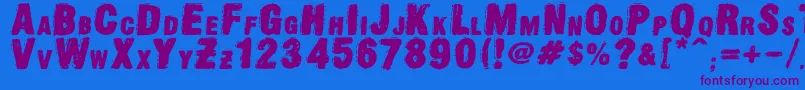 OldpressDsg Font – Purple Fonts on Blue Background