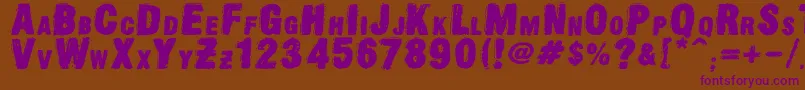 OldpressDsg Font – Purple Fonts on Brown Background