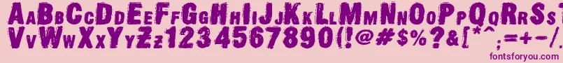 OldpressDsg Font – Purple Fonts on Pink Background