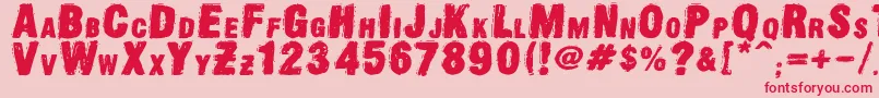 OldpressDsg Font – Red Fonts on Pink Background