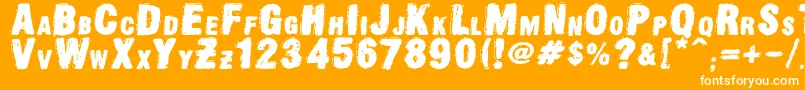 OldpressDsg Font – White Fonts on Orange Background