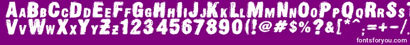 OldpressDsg Font – White Fonts on Purple Background