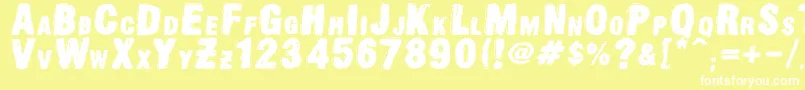 OldpressDsg Font – White Fonts on Yellow Background