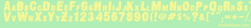 OldpressDsg Font – Yellow Fonts on Green Background