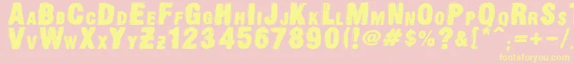 OldpressDsg Font – Yellow Fonts on Pink Background