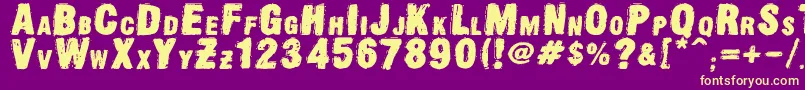 OldpressDsg Font – Yellow Fonts on Purple Background