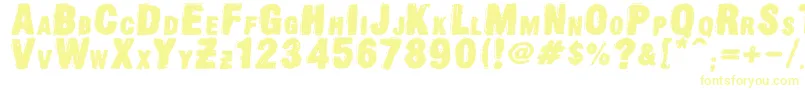 OldpressDsg Font – Yellow Fonts on White Background