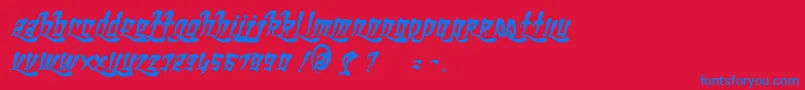 GhettoFabulous Font – Blue Fonts on Red Background