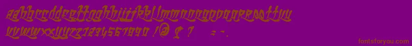 GhettoFabulous-Schriftart – Braune Schriften auf violettem Hintergrund