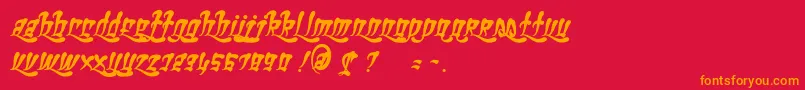 GhettoFabulous Font – Orange Fonts on Red Background