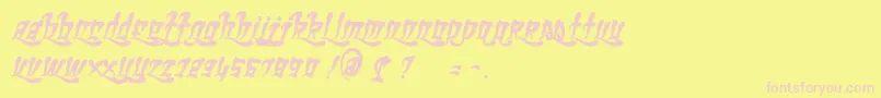 GhettoFabulous-Schriftart – Rosa Schriften auf gelbem Hintergrund