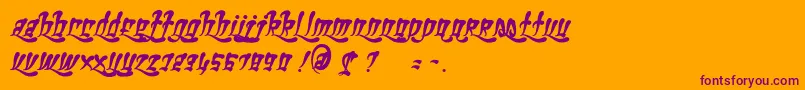 Police GhettoFabulous – polices violettes sur fond orange