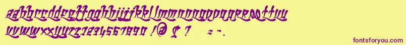GhettoFabulous Font – Purple Fonts on Yellow Background