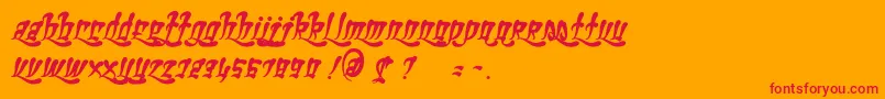 GhettoFabulous-Schriftart – Rote Schriften auf orangefarbenem Hintergrund