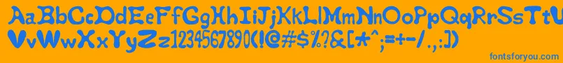 Staypuft Font – Blue Fonts on Orange Background