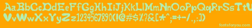 Staypuft Font – Green Fonts on Orange Background