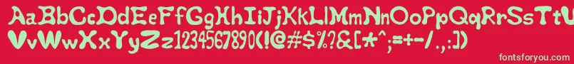 Staypuft Font – Green Fonts on Red Background