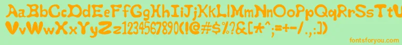 Staypuft Font – Orange Fonts on Green Background