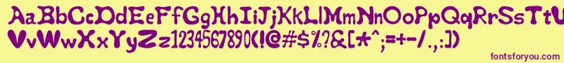 Staypuft Font – Purple Fonts on Yellow Background