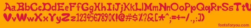 Staypuft Font – Red Fonts on Orange Background