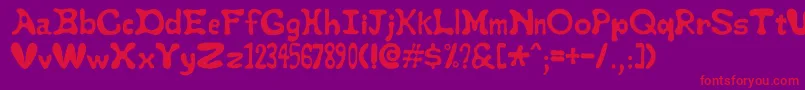 Staypuft Font – Red Fonts on Purple Background