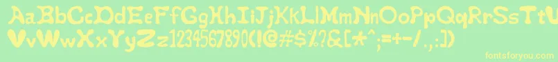 Staypuft Font – Yellow Fonts on Green Background