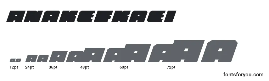 Размеры шрифта Anakefkaei