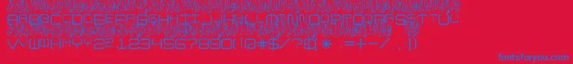 fuente UpInFlamesToo – Fuentes Azules Sobre Fondo Rojo
