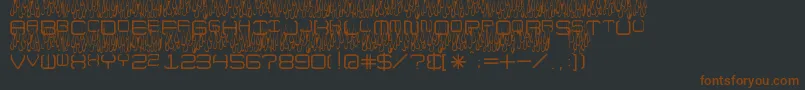 Fonte UpInFlamesToo – fontes marrons em um fundo preto