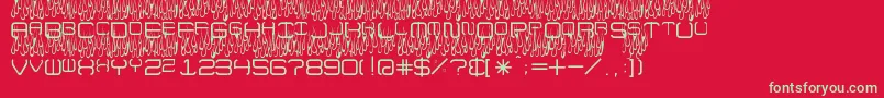 Шрифт UpInFlamesToo – зелёные шрифты на красном фоне