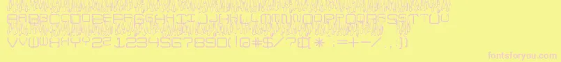 UpInFlamesToo Font – Pink Fonts on Yellow Background