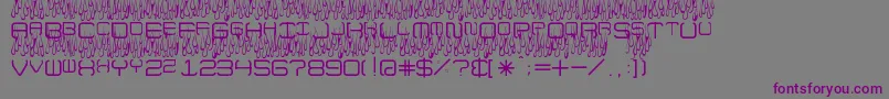 UpInFlamesToo Font – Purple Fonts on Gray Background