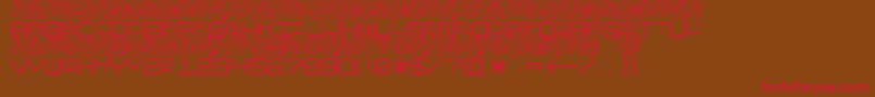 UpInFlamesToo-Schriftart – Rote Schriften auf braunem Hintergrund